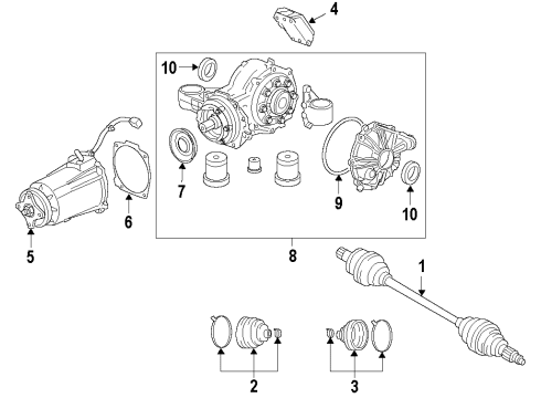 2012 Chevy Captiva Sport Shaft Assembly, Propeller Diagram for 23498703