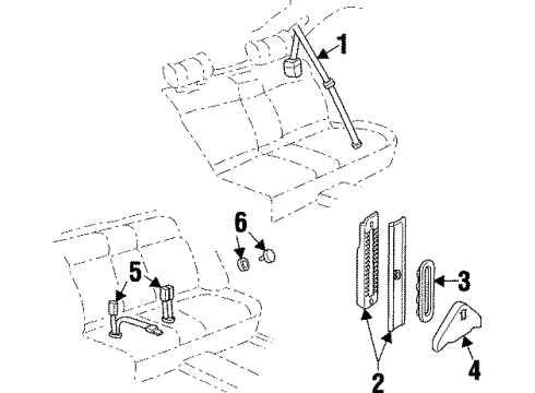 1997 Cadillac Catera Seat Belt Diagram 2 - Thumbnail