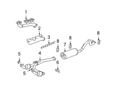 2010 Chevy Express 1500 Exhaust Components, Exhaust Manifold Diagram