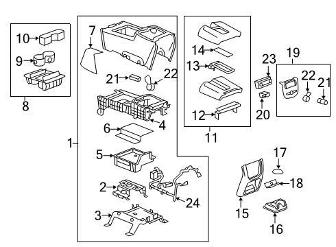 2009 GMC Sierra 3500 HD Center Console Diagram 1 - Thumbnail