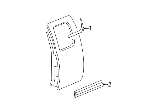 2013 GMC Sierra 2500 HD Exterior Trim - Rear Door Diagram 3 - Thumbnail