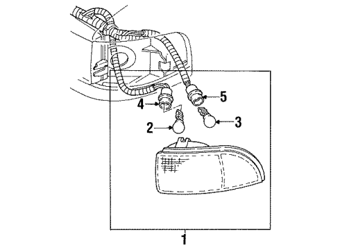 1995 Buick Roadmaster Corner & Side Marker Lamps Diagram