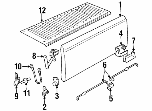 1993 GMC K3500 Tail Gate, Body Diagram 3 - Thumbnail