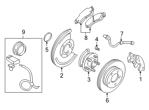 2003 Chevy Blazer Brake Components, Brakes Diagram 1 - Thumbnail