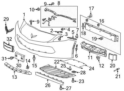 2014 Chevy Corvette Front Bumper Diagram