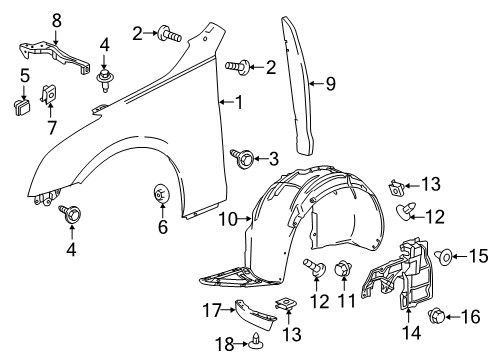 2019 Cadillac ATS Fender & Components Diagram 2 - Thumbnail