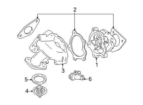 1995 Pontiac Sunfire Cooling System, Radiator, Water Pump, Cooling Fan Diagram 2 - Thumbnail