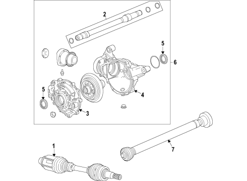 2022 Cadillac CT4 Front Axle, Drive Axles, Propeller Shaft Diagram