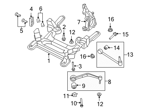 2009 Pontiac G8 Frame,Drivetrain & Front Suspension Diagram for 92221964