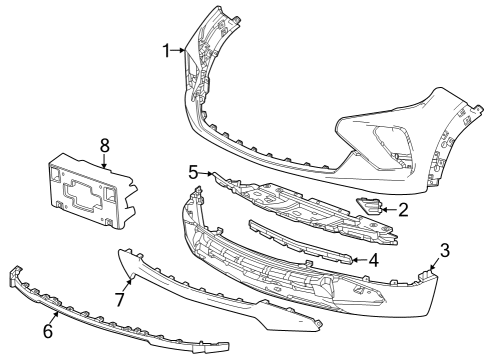 2024 Chevy Trailblazer MOLDING-FRT BPR FASCIA HDLP Diagram for 42770734