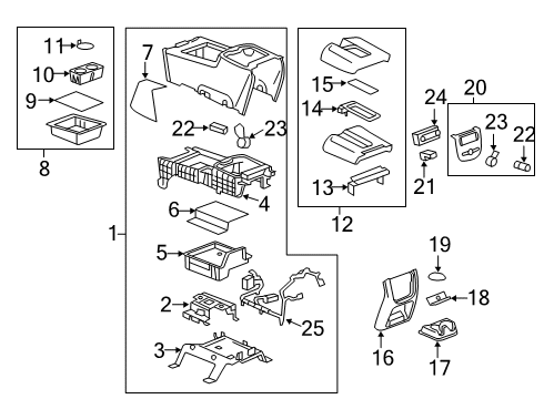 2010 GMC Sierra 2500 HD Armrest Asm,Front Floor Console *Black Diagram for 19328718