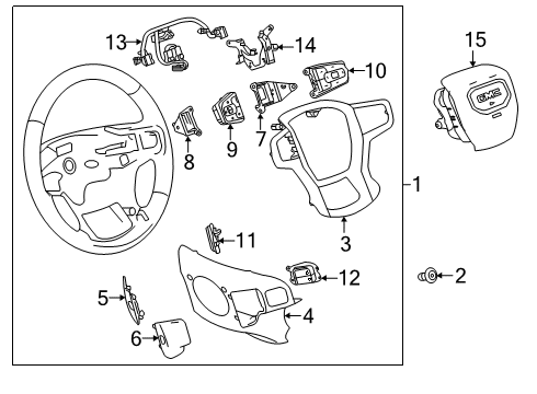 2023 GMC Sierra 1500 WHEEL ASM-STRG *BLACK Diagram for 85594312