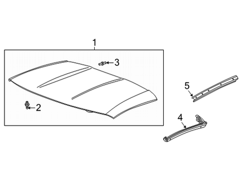 2020 Chevy Corvette Retainer, Front S/D Wdo W/Str Diagram for 84737706