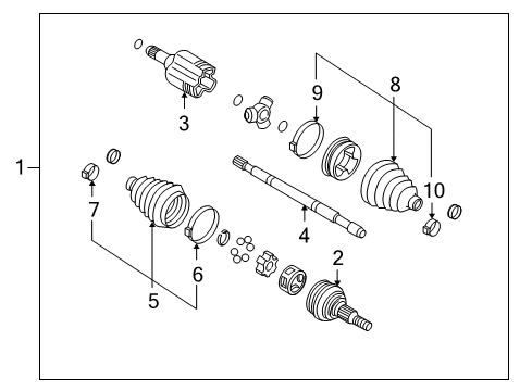 2005 Chevy Uplander Drive Axles - Front Diagram