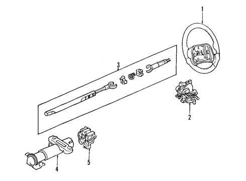 1995 Pontiac Sunfire Steering Column, Steering Wheel & Trim Diagram 1 - Thumbnail