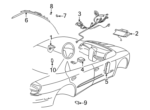 2006 Cadillac CTS Air Bag Components Diagram