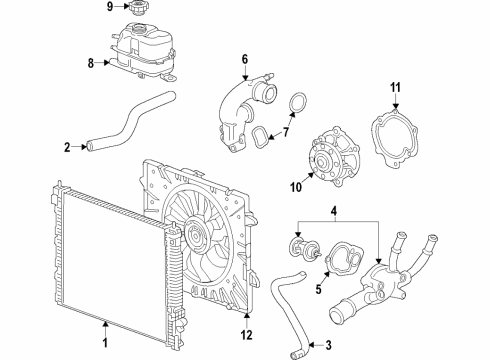 2021 Chevy Traverse Cooling System, Radiator, Water Pump, Cooling Fan Diagram 2 - Thumbnail