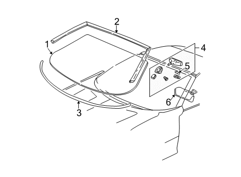 1998 Chevy Camaro Windshield Glass Diagram