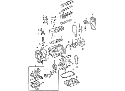 1997 Oldsmobile Achieva Gasket Kit,Timing Chain Housing Diagram for 12360464