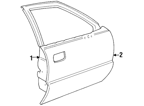 1996 Pontiac Bonneville Front Door, Body Diagram