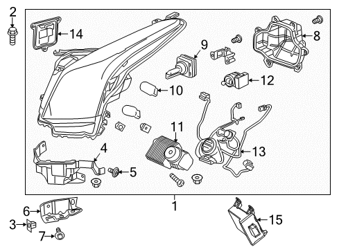 2013 Cadillac ATS Bulbs Diagram 1 - Thumbnail