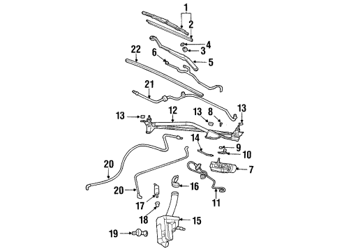 2003 Oldsmobile Aurora Wiper & Washer Components, Body Diagram