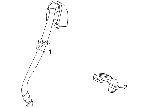 2005 Hummer H2 Rear Seat Belts Diagram 2 - Thumbnail