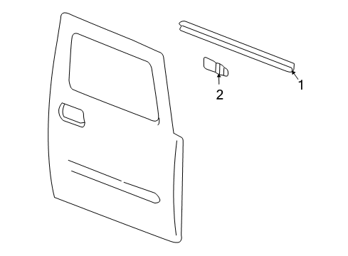 2005 Hummer H2 Exterior Trim - Front Door Diagram