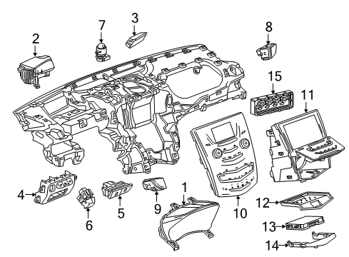 2015 Cadillac ATS Instrument Cluster Assembly Diagram for 23245899