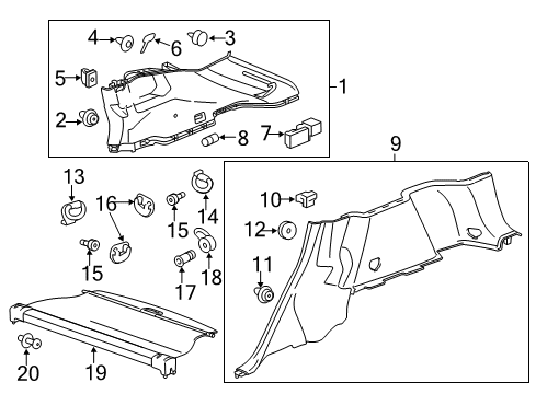 2011 Cadillac SRX Panel Assembly, Body Side Trim<Do Not Use Contact *Black Diagram for 22862879