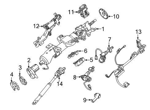 2016 GMC Yukon Column Assembly, Steering (Repair) Diagram for 23381949