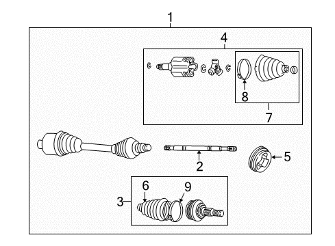 2004 Chevy Monte Carlo Drive Axles - Front Diagram