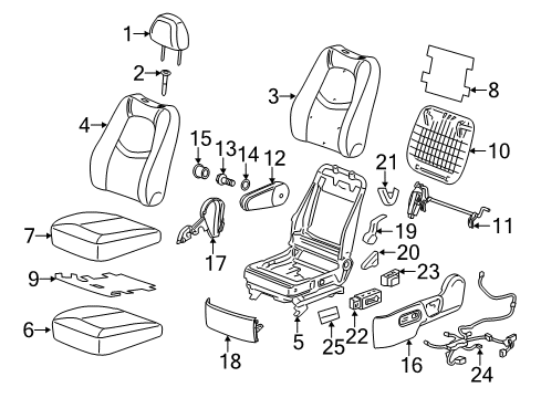 2006 Chevy HHR Cover Assembly, Driver Seat Riser Finish *Gray L Diagram for 21994027