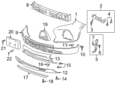 2021 Chevy Blazer Absorber, Front Bpr Fascia Engy Diagram for 85517383