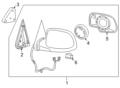 2003 Cadillac Escalade Outside Mirrors Diagram 2 - Thumbnail