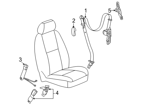 2009 GMC Sierra 1500 Seat Belt Diagram 1 - Thumbnail