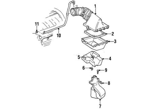 1994 Cadillac DeVille Tube Assembly, Crankcase Vent Diagram for 3539323