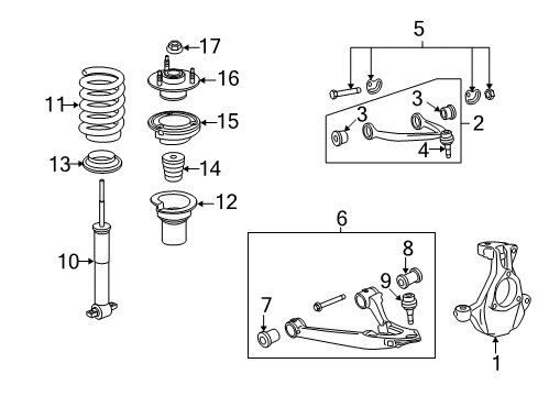 2008 GMC Yukon Front Suspension, Control Arm Diagram 2 - Thumbnail