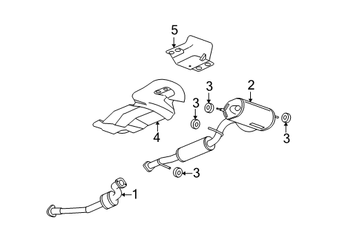 2006 Hummer H3 Exhaust Muffler Assembly (W/ Resonator, Exhaust & Tail Pipe Diagram for 15931261