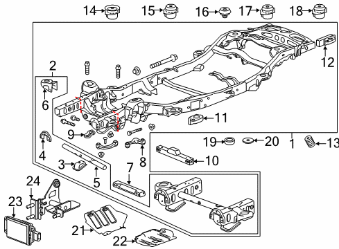 2018 Chevy Tahoe Frame & Components Diagram