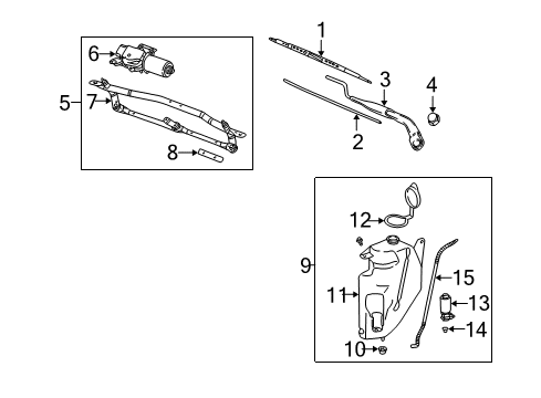 2006 Chevy Equinox Windshield - Wiper & Washer Components Diagram