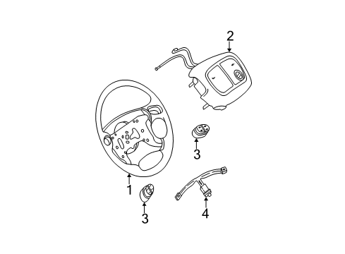 1999 Buick Park Avenue Steering Column, Steering Wheel Diagram 3 - Thumbnail