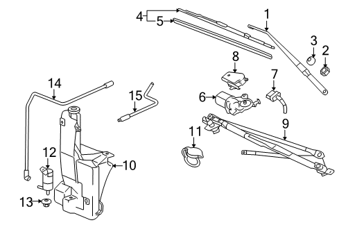 2004 Cadillac Escalade EXT Wiper & Washer Components Diagram