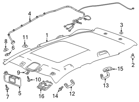 2022 Chevy Bolt EUV Interior Trim - Roof Diagram