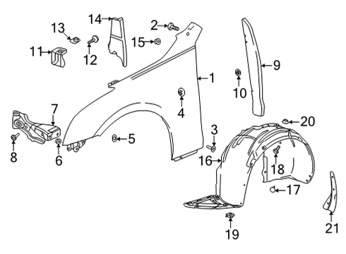 2023 Cadillac CT4 Liner Assembly, Front W/H Diagram for 84748453