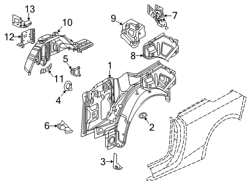 2018 Buick Cascada Inner Structure - Quarter Panel Diagram