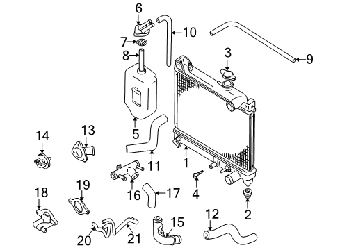 1999 Chevy Tracker Radiator Outlet Pipe (On Esn) Diagram for 30023255