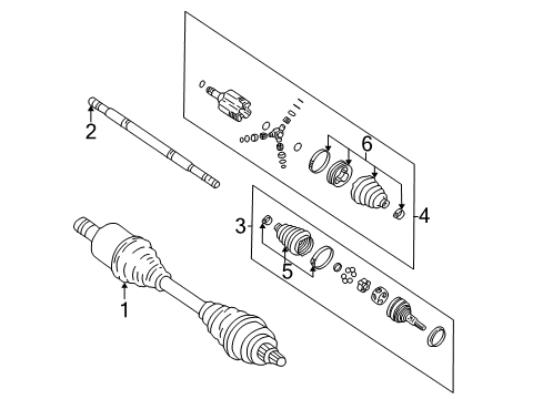 1999 Pontiac Sunfire Joint Kit,Front Wheel Drive Shaft Tri, Pot Diagram for 26062570