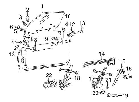 1993 Chevy Camaro Seal, Front Side Door Rear Belt Diagram for 10260335