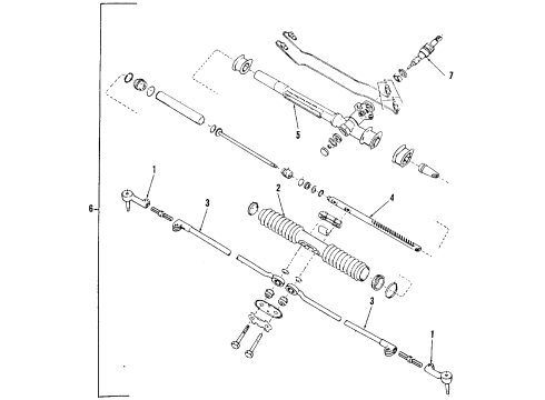 1994 Pontiac Sunbird P/S Pump & Hoses, Steering Gear & Linkage Diagram